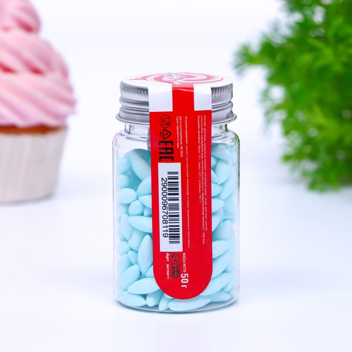 Кондитерская посыпка Кондитерская посыпка "Рис голубой", 50 г