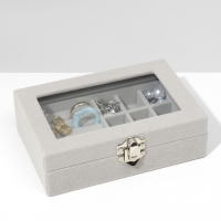 Подставка для украшений &laquo;Шкатулка&raquo;, 5 рядов, 9 ячеек, 15&times;10&times;4,5, цвет серый