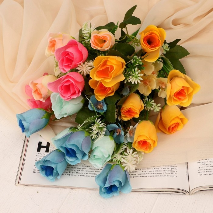 Букет Букет "Розы Линда ассорти" 4х27 см, микс