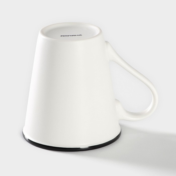 Кружка фарфоровая Доляна &laquo;Формула кофе&raquo;, 340 мл, цвет белый и чёрный