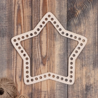 Заготовка для вязания Звезда, фанера 20,5х20,5 см, д 8 мм Заготовка для вязания Звезда, фанера 20,5х20,5 см, д 8 мм