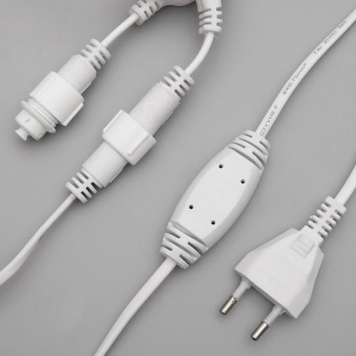 Гирлянда &laquo;Занавес&raquo; 2 х 6 м , IP65, УМС, белая нить, 1440 LED, свечение белое, мерцание белым, 220 В