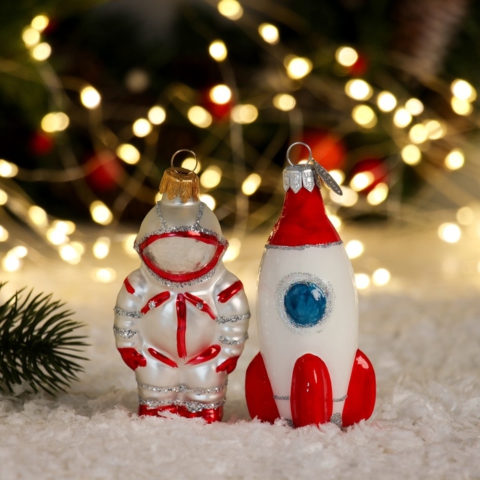 Набор Набор "Космический", из 2 фигурок (h-11 см, h-10 см) в подарочной упаковке