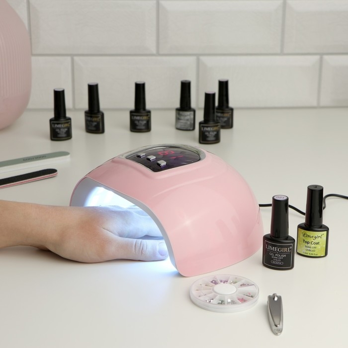 Набор для маникюра Luazon, лампа LUF-19, 54 Вт, 18 диодов, инструменты, лаки Набор для маникюра Luazon, лампа LUF-19, 54 Вт, 18 диодов, инструменты, лаки