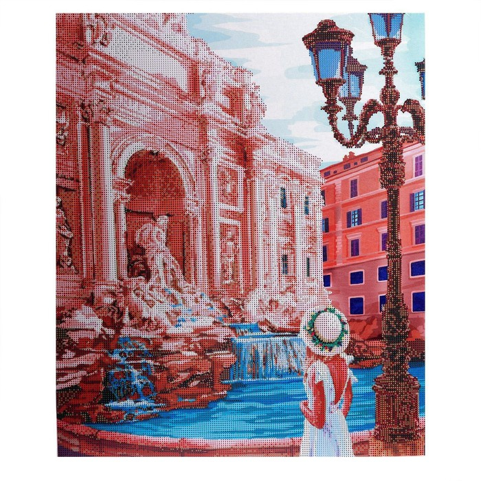 Алмазная мозаика с частичным заполнением на подрамнике &laquo;Фонтан Треви&raquo;, 50 x 60 см