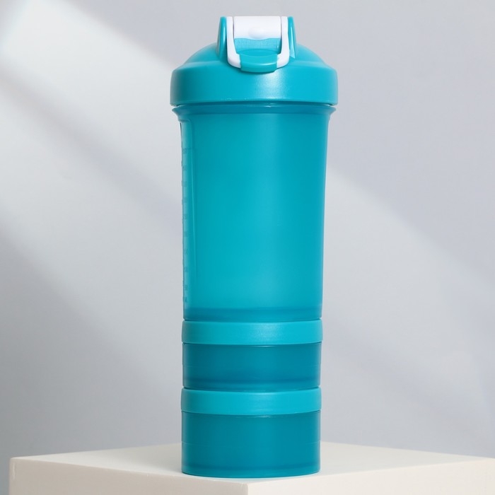 Шейкер пластиковый &laquo;Спорт - это жизнь&raquo;, 500 мл, два отсека