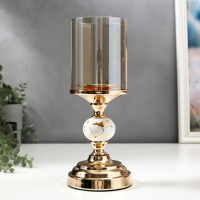 Подсвечник металл на 1 свечу "Мраморный шар с золотом" 29х11,5х11,5 см Подсвечник металл на 1 свечу "Мраморный шар с золотом" 29х11,5х11,5 см