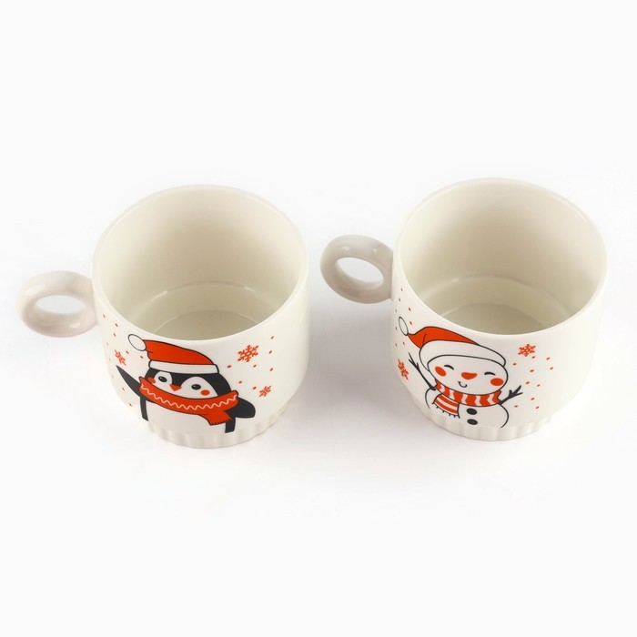 Новый год. Набор кружек из керамики &laquo;С Новым годом!&raquo;, 250 мл, 2 шт