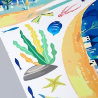 Наклейка пластик интерьерная "Кит и абстрация" 50х70 см