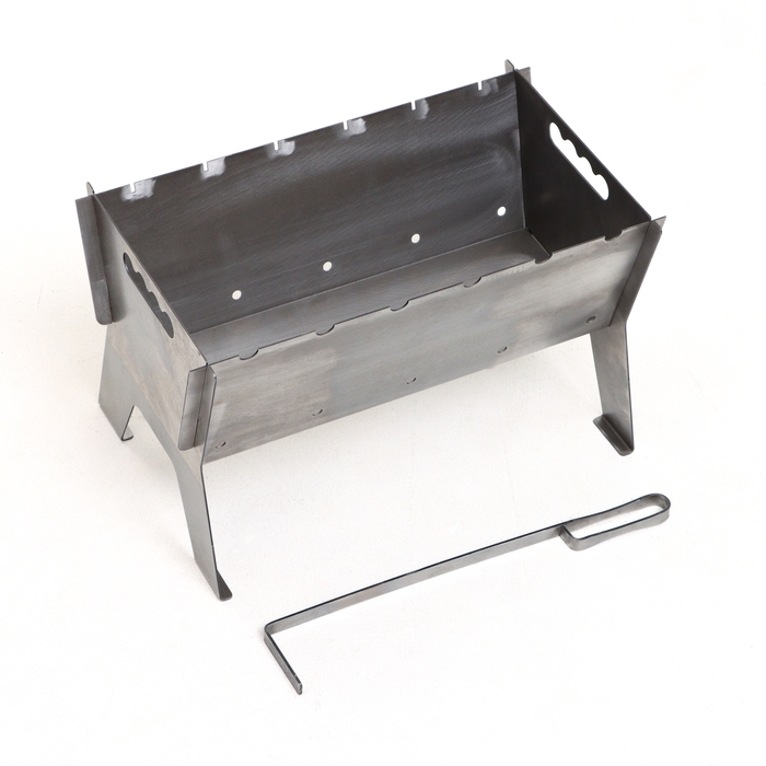 Мангал сборный Мангал сборный "Оптимал", серебристый, толщина металла 2 мм, 49 х 31,1 х 29,5 см