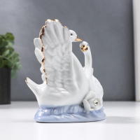 Сувенир керамика "2 лебедя с розой"  10х5,5х11 см