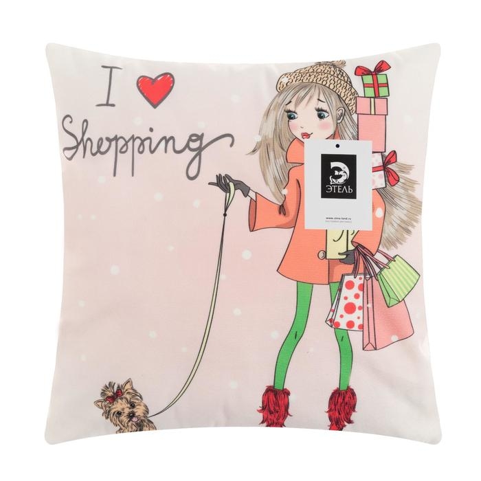 Наволочка декоративная Этель Девичьи истории&raquo;Shopping&raquo; 40х40 см, велюр