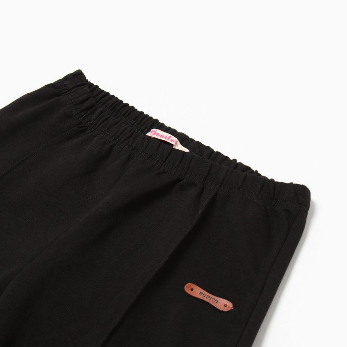 Леггинсы для девочки, цвет чёрный, рост 140 см