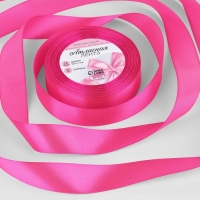 Лента атласная, 25 мм &times; 23 &plusmn; 1 м, цвет ярко-розовый №190