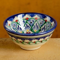 Пиала чайная Риштанская керамика "Узоры" большая, 11 см, микс Пиала чайная Риштанская керамика "Узоры" большая, 11 см, микс