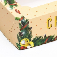 Новый год. Коробка складная, кондитерская упаковка с окном "Счастливого Нового года", 25 х 15 х 7 см Новый год. Коробка складная, кондитерская упаковка с окном "Счастливого Нового года", 25 х 15 х 7 см