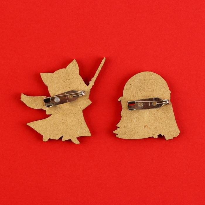 Значки деревянные, неразлучники &laquo;Наша дружба это магия&raquo;, 2 шт., 8 х 12 см.