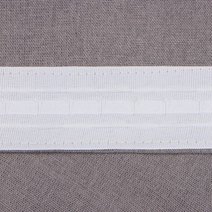 Шторы для кухни Этель ECO, цвет серый, 130 +/-6 х180 см - 2 шт, подхваты - 2 шт, 70% хл, 30% лён, 1