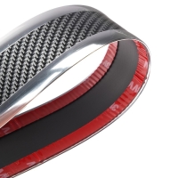 Защитная накладка на порог авто, под карбон с хром полосой, самоклеящаяся, 5&times;250 см