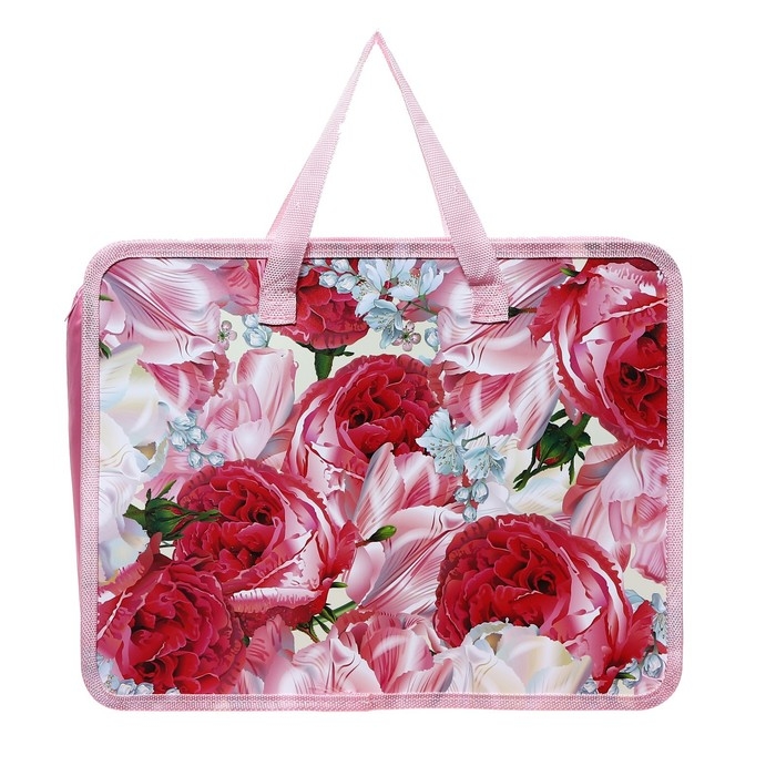 Папка с ручками А4 Calligrata Папка с ручками А4 Calligrata "Цветы", 330 x 260, пластик, МИКС