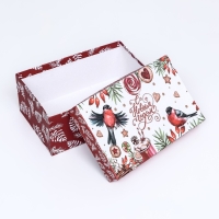 Коробка прямоугольная "Снегири" ,27 &times; 17 &times; 11 см