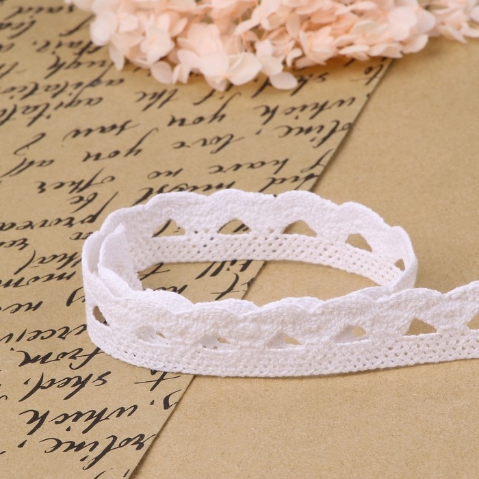 Кружево вязаное, 22 мм &times; 10 &plusmn; 1 м, цвет белый