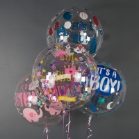 Шар полимерный с клапаном 18'' Deco Bubble, &laquo;Это мальчик&raquo;, прозрачный, кристалл, 1 шт. в уп.