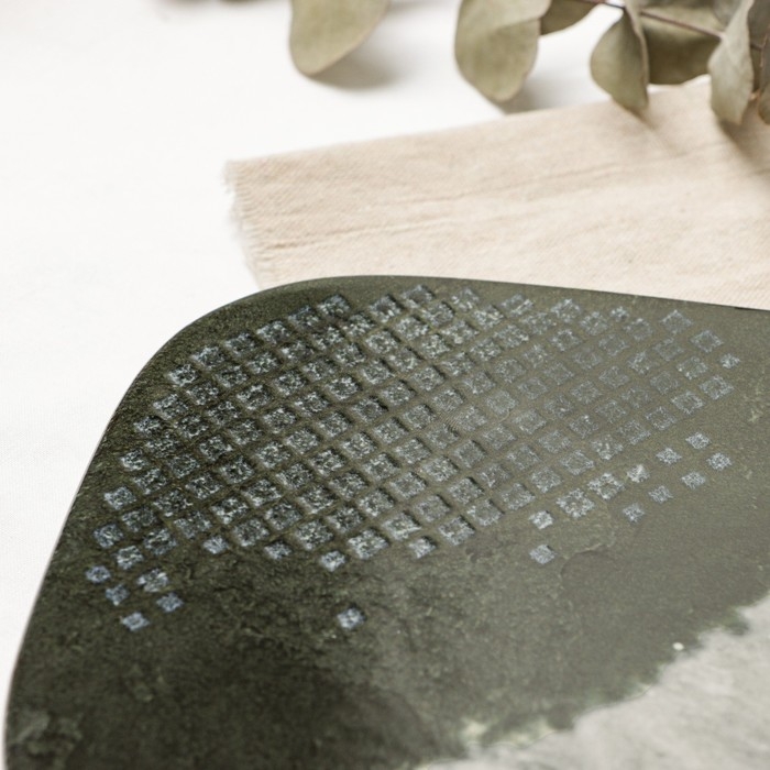 Блюдо керамическое &laquo;Стоун&raquo;, 29.7х17.5 см, цвет серый