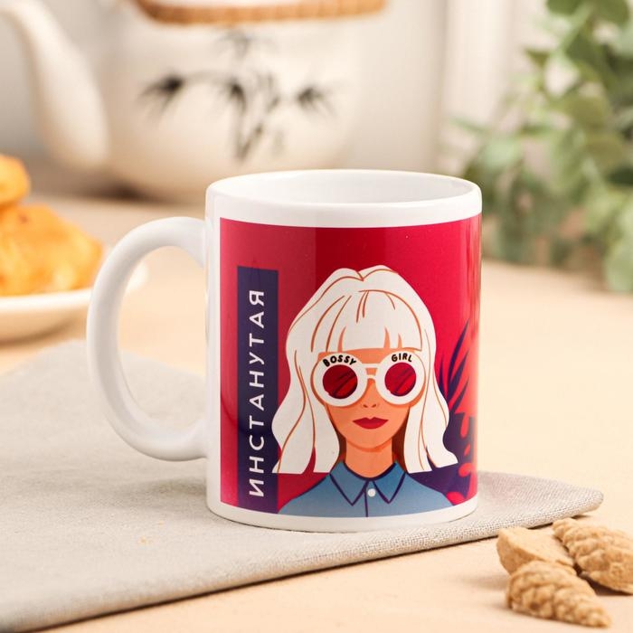 Кружка сублимация Кружка сублимация "Инстанутая" девушка, 320 мл, с нанесением