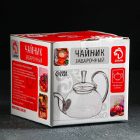 Чайник стеклянный заварочный с металлическим ситом Доляна &laquo;Элегия&raquo;, 800 мл