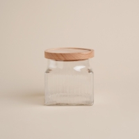 Банка стеклянная для хранения сыпучих продуктов SL Home «Афины», 1 л, 11×11,5 см, с деревянной крышкой Банка стеклянная для хранения сыпучих продуктов SL Home «Афины», 1 л, 11×11,5 см, с деревянной крышкой