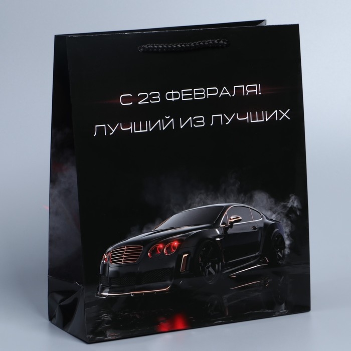 Пакет подарочный ламинированный вертикальный, упаковка, &laquo;С 23 февраля!&raquo;, ML 21 х 25 х 8 см