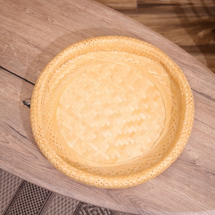 Тарелка плетёная, из бамбука 40х40х6 см