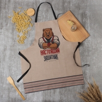 Фартук Доляна "Настоящий защитник" 70х60 см, рогожка,100% хл, 160г/м2 Фартук Доляна "Настоящий защитник" 70х60 см, рогожка,100% хл, 160г/м2