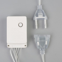 Гирлянда &laquo;Занавес&raquo; 3 &times; 1.4 м с насадками &laquo;Перья&raquo;, IP20, прозрачная нить, 80 LED, свечение тёплое белое, 8 режимов, 220 В