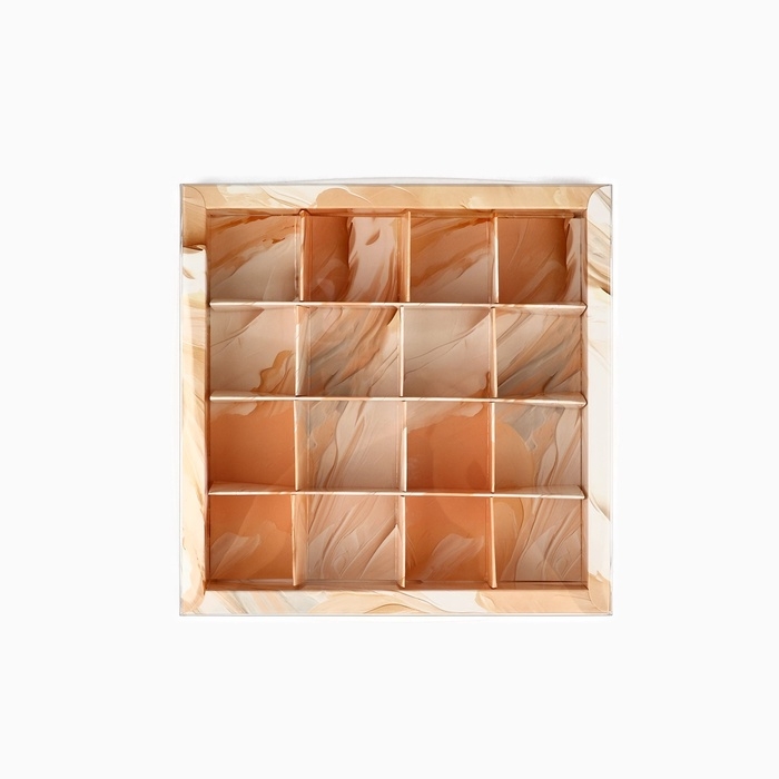 Коробка под 16 конфет с ячейками &laquo;От всей души&raquo;, 19 х 19 х 3 см