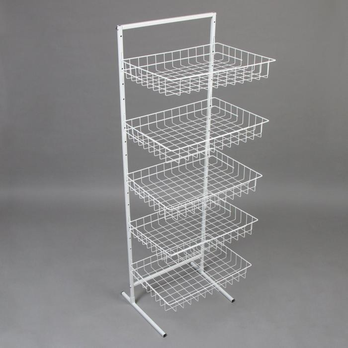 Стойка прикассовая 60&times;45&times;180, 5 корзин, цвет белый