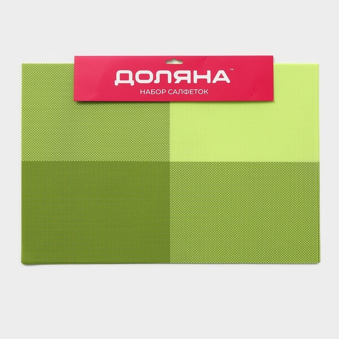 Салфетки сервировочные на стол Доляна &laquo;Настроение&raquo;, 4 шт, 45&times;30 см, зелёные