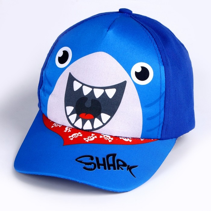 Кепка детская для мальчика &laquo;Акула&raquo;, цвет синий, р-р. 52-54, 5-7 лет