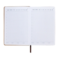 Ежедневник недатированный, А5, 140л, клетка, обл.кожзам, с хлястиком, Полоски бежевый Ежедневник недатированный, А5, 140л, клетка, обл.кожзам, с хлястиком, Полоски бежевый