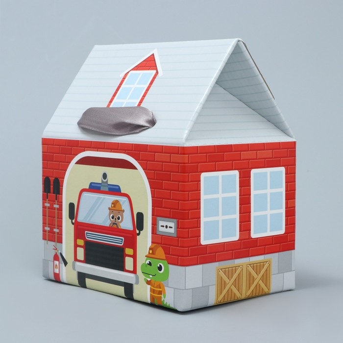 Коробка подарочная складная, упаковка, &laquo;Пожарная станция &raquo;, 15 х 18 х 10 см