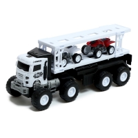 Грузовик инерционный «Автовоз», с 2 квадроциклами, цвет МИКС Грузовик инерционный «Автовоз», с 2 квадроциклами, цвет МИКС