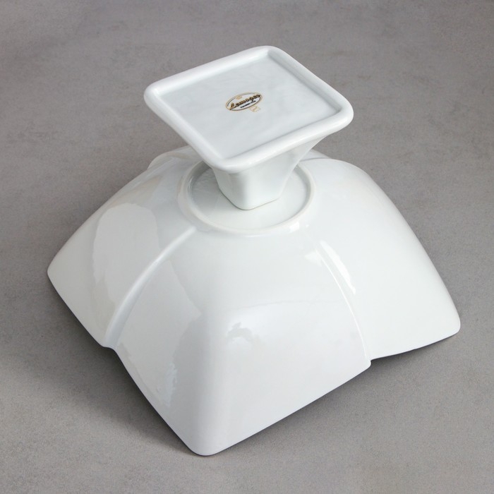 Салатник &laquo;Тюльпан&raquo;, с подставкой, 2 л, золотая обводка, фарфор, Иран