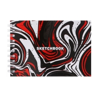 Скетчбук А5, 80 листов на гребне по короткой стороне "Гипноз", твёрдая обложка, блок 100 г/м&sup2;