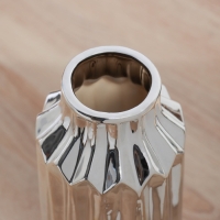 Ваза керамика настольная "Дарио" прямая, d-6 см, 22х9 см, серебро