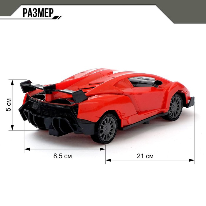 Машина радиоуправляемая &laquo;Спорт-Кар&raquo;, открываются двери, работает от батареек, цвета МИКС