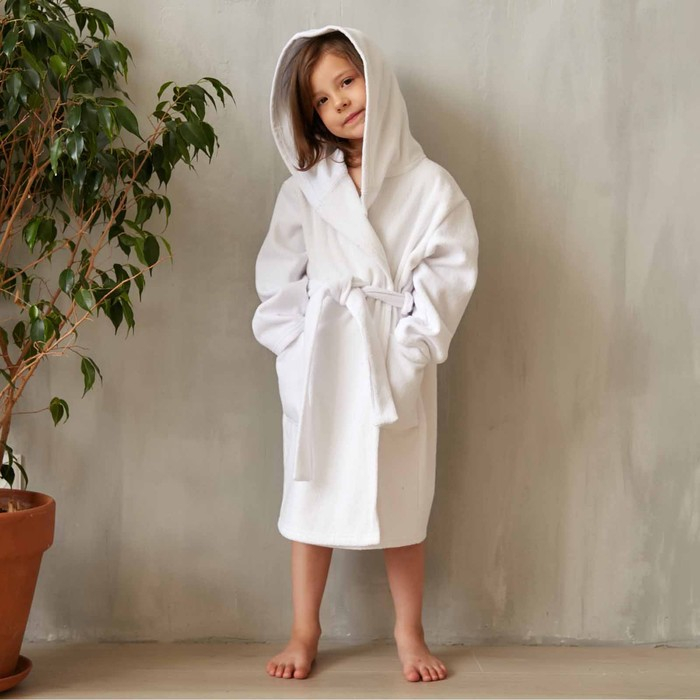 Халат махровый детский Экономь и Я р. 36, цв.белый, 100%хл с AIRO, 320 г/м2 Халат махровый детский Экономь и Я р. 36, цв.белый, 100%хл с AIRO, 320 г/м2