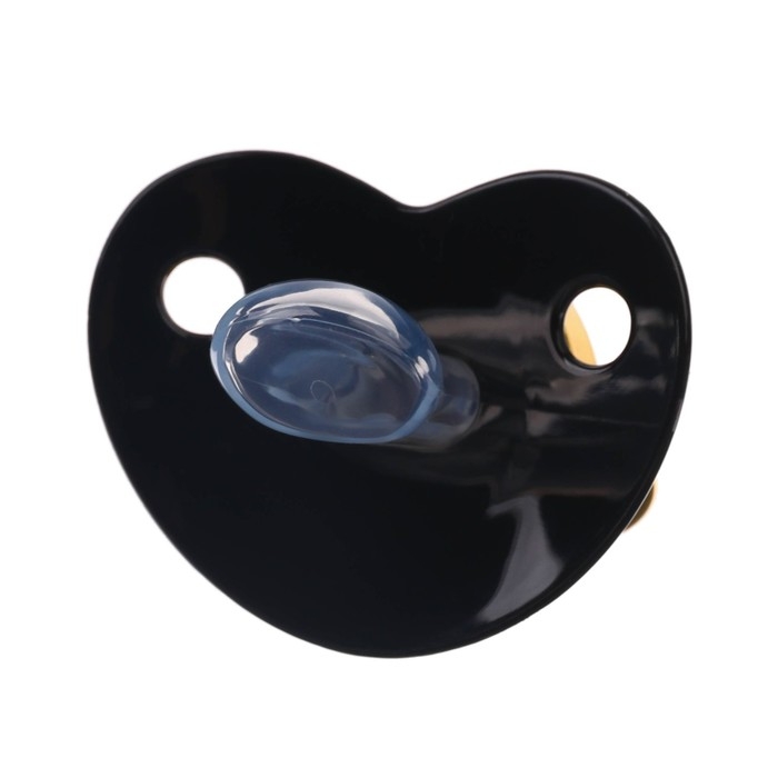 Соска - пустышка силиконовая ортодонтическая &laquo;BOSS&raquo;, от 6 мес., с колпачком, цвет черный/золото, стразы