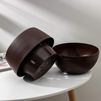 Горшок для цветов с поддоном &laquo;Япония&raquo;, 3 л, цвет тёмно-коричневый