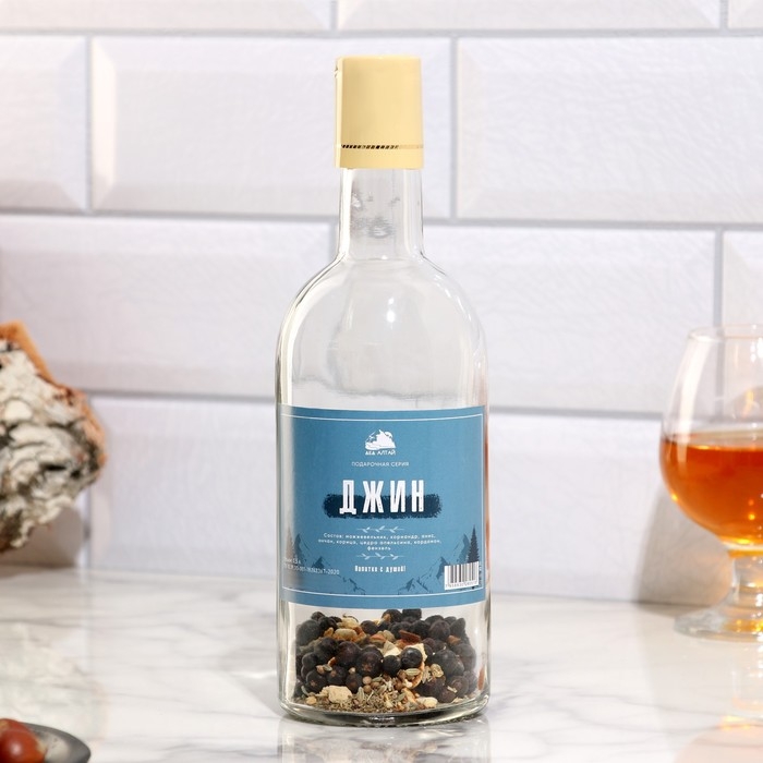 Набор из трав и специй для приготовления настойки Набор из трав и специй для приготовления настойки "Джин" с бутылкой 0,5 л